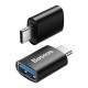 Adaptor OTG Mini Baseus Ingenuity USB-A la USB-C, Negru (Bakr, ZJJQ000001) by www.silkase.ro