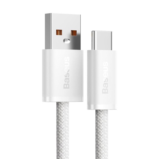 Cablu de Date și Încărcare Rapidă Baseus Dynamic Series USB la USB-C, 100W, 1m, Alb (Cabluri Telefon, CALD000602) by www.silkase.ro