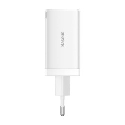 Incarcator Retea Baseus GaN5 Pro, 65W, 2x USB-C + 1x USB-A, Quick Charge, White