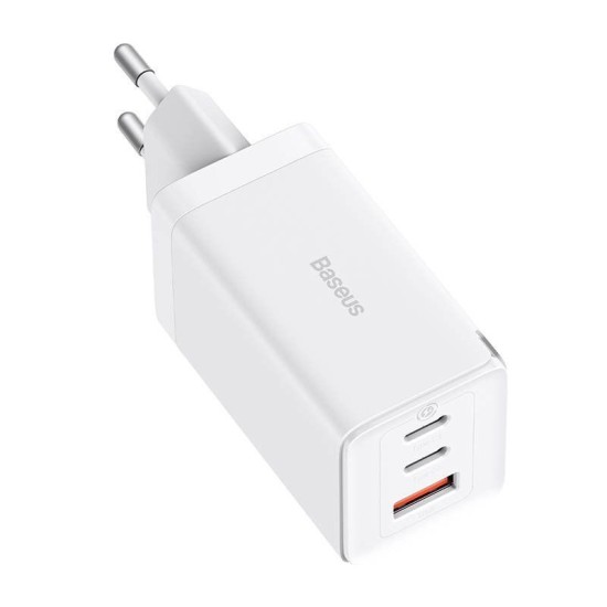 Incarcator Retea Baseus GaN5 Pro, 65W, 2x USB-C + 1x USB-A, Quick Charge, White Incarcator Retea Baseus GaN5 Pro, 65W, 2x USB-C + 1x USB-A, Quick Charge, White (Bakr, CCGP120202) by www.silkase.ro