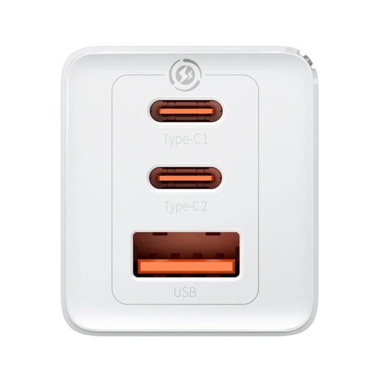 Incarcator Retea Baseus GaN5 Pro, 65W, 2x USB-C + 1x USB-A, Quick Charge, White Incarcator Retea Baseus GaN5 Pro, 65W, 2x USB-C + 1x USB-A, Quick Charge, White (Bakr, CCGP120202) by www.silkase.ro