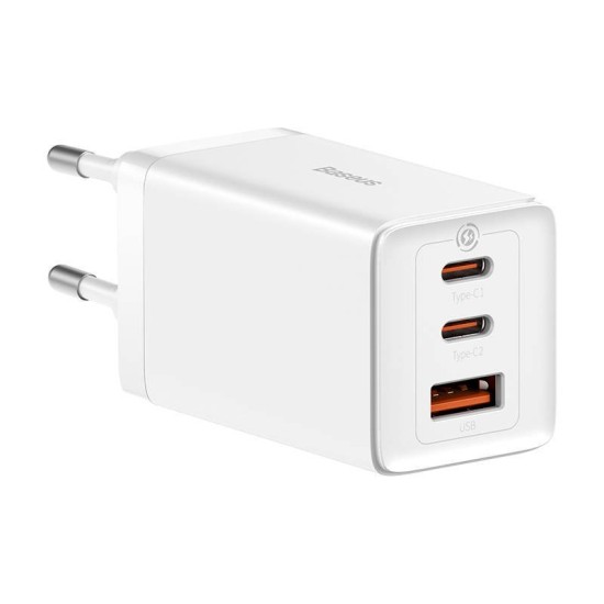 Incarcator Retea Baseus GaN5 Pro, 65W, 2x USB-C + 1x USB-A, Quick Charge, White Incarcator Retea Baseus GaN5 Pro, 65W, 2x USB-C + 1x USB-A, Quick Charge, White (Bakr, CCGP120202) by www.silkase.ro
