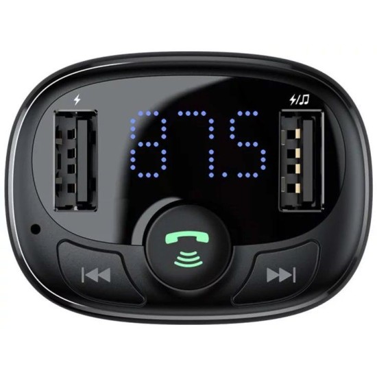 Modulator FM și Încărcător Auto Baseus CCMT000001 S-09A, 2x USB, Bluetooth, Negru (Bakr, CCMT000001) by www.silkase.ro