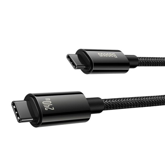 Cablu de Date Baseus Tungsten Gold Fast Charging USB-C la USB-C 240W, 2m, Black Cablu de Date Baseus Tungsten Gold Fast Charging USB-C la USB-C 240W, 2m, Black (Bakr, CAWJ040101) by www.silkase.ro