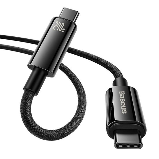 Cablu de Date Baseus Tungsten Gold Fast Charging USB-C la USB-C 240W, 2m, Black Cablu de Date Baseus Tungsten Gold Fast Charging USB-C la USB-C 240W, 2m, Black (Bakr, CAWJ040101) by www.silkase.ro