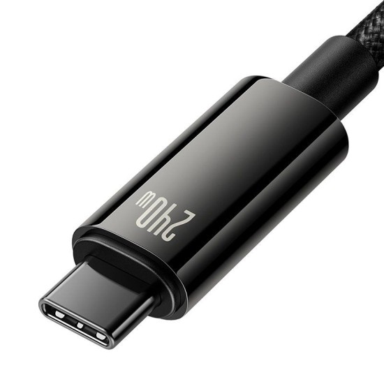 Cablu de Date Baseus Tungsten Gold Fast Charging USB-C la USB-C 240W, 2m, Black Cablu de Date Baseus Tungsten Gold Fast Charging USB-C la USB-C 240W, 2m, Black (Bakr, CAWJ040101) by www.silkase.ro