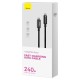 Cablu de Date Baseus Tungsten Gold Fast Charging USB-C la USB-C 240W, 2m, Black Cablu de Date Baseus Tungsten Gold Fast Charging USB-C la USB-C 240W, 2m, Black (Bakr, CAWJ040101) by www.silkase.ro