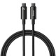 Cablu de Date Baseus Tungsten Gold Fast Charging USB-C la USB-C 240W, 2m, Black Cablu de Date Baseus Tungsten Gold Fast Charging USB-C la USB-C 240W, 2m, Black (Bakr, CAWJ040101) by www.silkase.ro