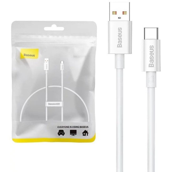 Cablu de Date și Încărcare Rapidă Baseus Superior Series USB la USB-C, 100W, 0.25m, Moon White Cablu de Date și Încărcare Rapidă Baseus Superior Series USB la USB-C, 100W, 0.25m, Moon White (Huse Waterproof și Subacvatice, P10320102214-00) by www.silkase.ro