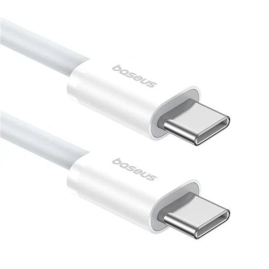 Cablu de Date și Încărcare Rapidă Baseus Superior Series 2, USB-C la USB-C, 30W, 1m, Moon White (Cabluri Telefon, P10365200211-00) by www.silkase.ro