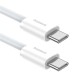Cablu de Date și Încărcare Rapidă Baseus Superior Series 2, USB-C la USB-C, 30W, 1m, Moon White (Cabluri Telefon, P10365200211-00) by www.silkase.ro