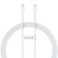 Cablu de Date și Încărcare Rapidă Baseus Superior Series 2, USB-C la USB-C, 30W, 1m, Moon White