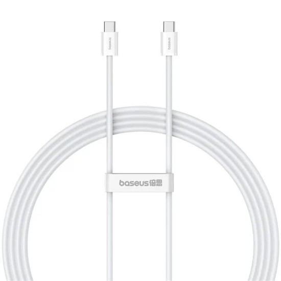 Cablu de Date și Încărcare Rapidă Baseus Superior Series 2, USB-C la USB-C, 30W, 1m, Moon White (Cabluri Telefon, P10365200211-00) by www.silkase.ro