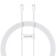 Cablu de Date și Încărcare Rapidă Baseus Superior Series 2, USB-C la USB-C, 30W, 1m, Moon White (Cabluri Telefon, P10365200211-00) by www.silkase.ro