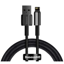 Cablu de Date și Încărcare Baseus CALWJ-01 Tungsten Gold, Lightning, 2.4A, 1m, Black