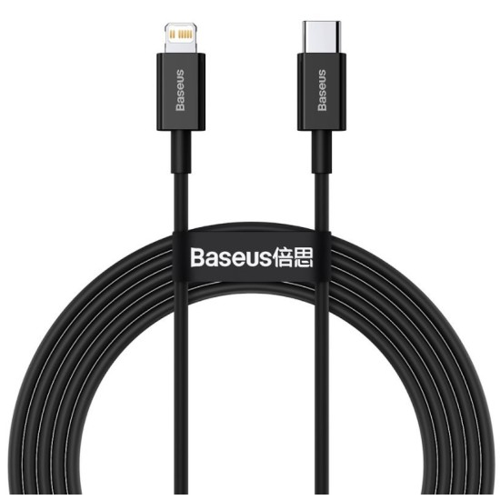 Cablu de Date și Încărcare Rapidă Baseus Superior USB-C la Lightning, 20W, 2m, Negru Cablu de Date și Încărcare Rapidă Baseus Superior USB-C la Lightning, 20W, 2m, Negru (Cabluri Telefon, CATLYS-C01) by www.silkase.ro