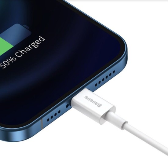 Cablu Incarcare Rapida Baseus Superior Lightning 2.4A, 0.25m, White (CALYS-02) (Cabluri Telefon, CALYS-02) by www.silkase.ro