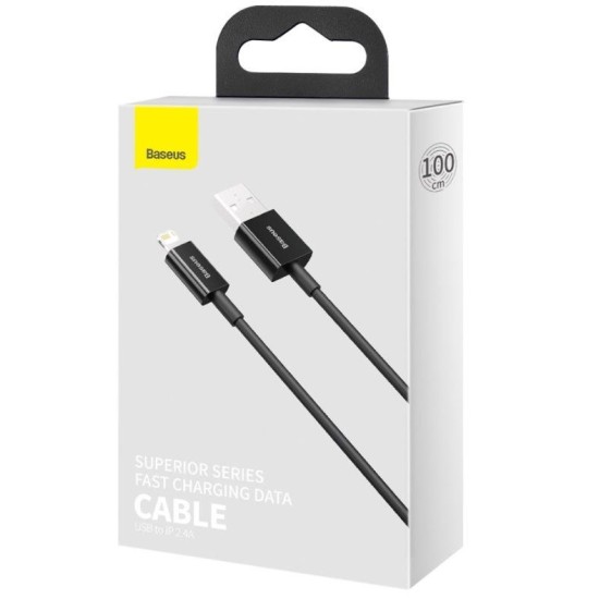 Cablu Date si Incarcare Baseus Superior Fast Charging USB-Lightning 2.4A 1m Black Cablu Date si Incarcare Baseus Superior Fast Charging USB-Lightning 2.4A 1m Black (Cabluri Telefon, CALYS-A01) by www.silkase.ro