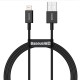 Cablu Date si Incarcare Baseus Superior Fast Charging USB-Lightning 2.4A 1m Black Cablu Date si Incarcare Baseus Superior Fast Charging USB-Lightning 2.4A 1m Black (Cabluri Telefon, CALYS-A01) by www.silkase.ro