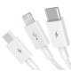 Cablu de Date 3in1 Baseus Superior Fast Charging USB-C, Lightning, MicroUSB 1.5m Alb Cablu de Date 3in1 Baseus Superior Fast Charging USB-C, Lightning, MicroUSB 1.5m Alb (Cabluri Telefon, CAMLTYS-02) by www.silkase.ro