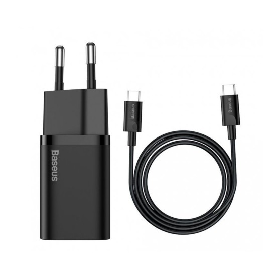 Încărcător de Rețea Baseus TZCCSUP-L01 Super Si Quick Charger 25W și Cablu USB-C la USB-C 1m, Negru Încărcător de Rețea Baseus TZCCSUP-L01 Super Si Quick Charger 25W și Cablu USB-C la USB-C 1m, Negru (Cabluri Telefon, TZCCSUP-L01) by www.silkase.ro