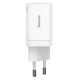 Încărcător de Rețea Baseus Super Si Quick Charger USB + USB-C, 30W, White (Bakr, CCSUPP-E02) by www.silkase.ro