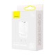Încărcător de Rețea Baseus Super Si Quick Charger USB + USB-C, 30W, White (Bakr, CCSUPP-E02) by www.silkase.ro