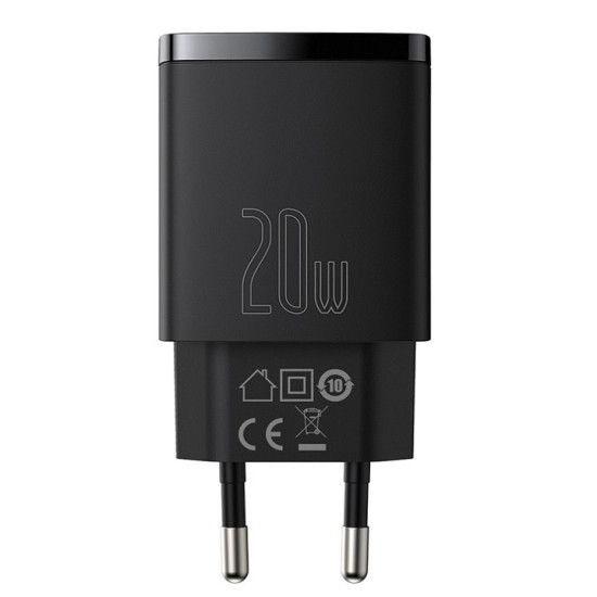 Încărcător Compact Baseus CCXJ-B01 Quick Charger USB/USB-C 20W Negru (Cabluri Telefon, CCXJ-B01) by www.silkase.ro