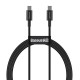 Cablu de Date și Încărcare Rapidă Baseus Superior USB-C la USB-C, 100W, 2m, Negru Cablu de Date și Încărcare Rapidă Baseus Superior USB-C la USB-C, 100W, 2m, Negru (Cabluri Telefon, CATYS-C01) by www.silkase.ro