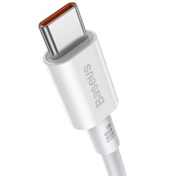 Cablu de Date și Încărcare Rapidă Baseus Superior USB-C - USB-C 100W 2m Alb