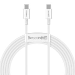 Cablu de Date și Încărcare Rapidă Baseus Superior USB-C - USB-C 100W 2m Alb