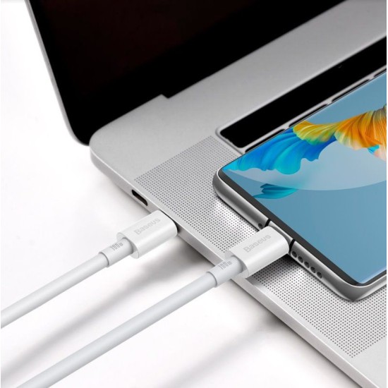 Cablu de Date și Încărcare Rapidă Baseus Superior USB-C - USB-C 100W 2m Alb Cablu de Date și Încărcare Rapidă Baseus Superior USB-C - USB-C 100W 2m Alb (Încărcătoare Rețea, CATYS-C02) by www.silkase.ro