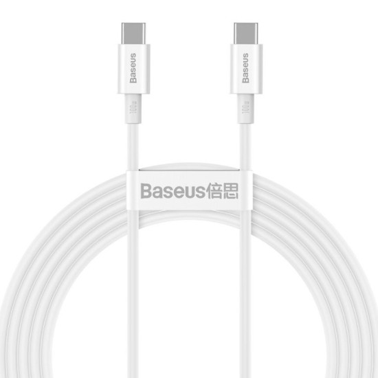 Cablu de Date și Încărcare Rapidă Baseus Superior USB-C - USB-C 100W 2m Alb Cablu de Date și Încărcare Rapidă Baseus Superior USB-C - USB-C 100W 2m Alb (Încărcătoare Rețea, CATYS-C02) by www.silkase.ro