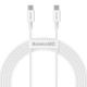 Cablu de Date și Încărcare Rapidă Baseus Superior USB-C - USB-C 100W 2m Alb Cablu de Date și Încărcare Rapidă Baseus Superior USB-C - USB-C 100W 2m Alb (Încărcătoare Rețea, CATYS-C02) by www.silkase.ro