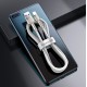 Cablu de Date Baseus Cafule Metal Series USB-A la USB-C, 66W, 1m, White (Bakr, CAKF000102) by www.silkase.ro