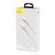 Cablu de Date Baseus Cafule Metal Series USB-A la USB-C, 66W, 1m, White (Bakr, CAKF000102) by www.silkase.ro