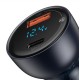 Încărcător Auto Baseus CCKX-C0G Particular, Display Digital, Dual USB, 65W, Gri (Bakr, CCKX-C0G) by www.silkase.ro