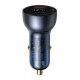 Încărcător Auto Baseus CCKX-C0G Particular, Display Digital, Dual USB, 65W, Gri (Bakr, CCKX-C0G) by www.silkase.ro