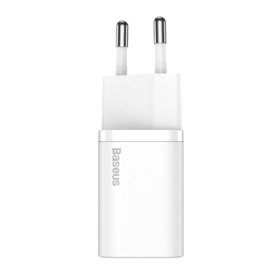 Încărcător Retea Baseus Super Si Quick Charger USB-C 20W, White, CCSUP-B02 (Cabluri Telefon, CCSUP-B02) by www.silkase.ro