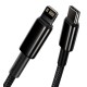 Cablu Incarcare Rapida Baseus Tungsten Gold USB-C la Lightning, 20W, 1m, Negru Cablu Incarcare Rapida Baseus Tungsten Gold USB-C la Lightning, 20W, 1m, Negru (Cabluri Telefon, CATLWJ-01) by www.silkase.ro