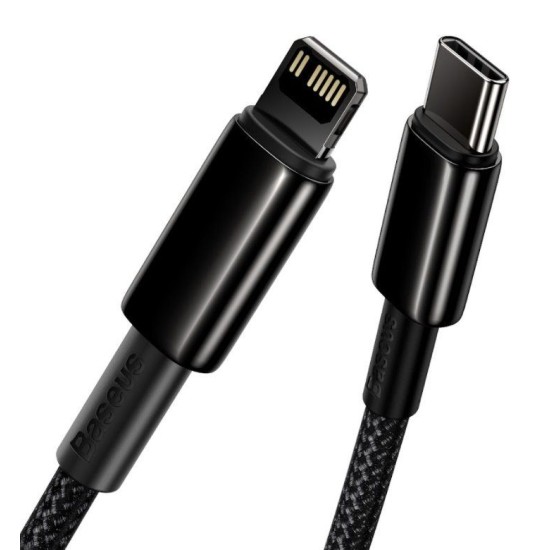 Cablu de Date Baseus Tungsten Gold Fast Charge USB-C la Lightning 20W, 2m, Black Cablu de Date Baseus Tungsten Gold Fast Charge USB-C la Lightning 20W, 2m, Black (Cabluri Telefon, CATLWJ-A01) by www.silkase.ro
