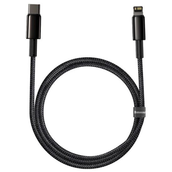 Cablu de Date Baseus Tungsten Gold Fast Charge USB-C la Lightning 20W, 2m, Black Cablu de Date Baseus Tungsten Gold Fast Charge USB-C la Lightning 20W, 2m, Black (Cabluri Telefon, CATLWJ-A01) by www.silkase.ro