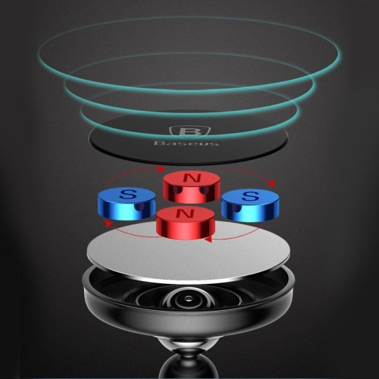 Suport Auto Magnetic Baseus Bullet SUYZD-01, Montare Bord, Negru (Bakr, SUYZD-01) by www.silkase.ro