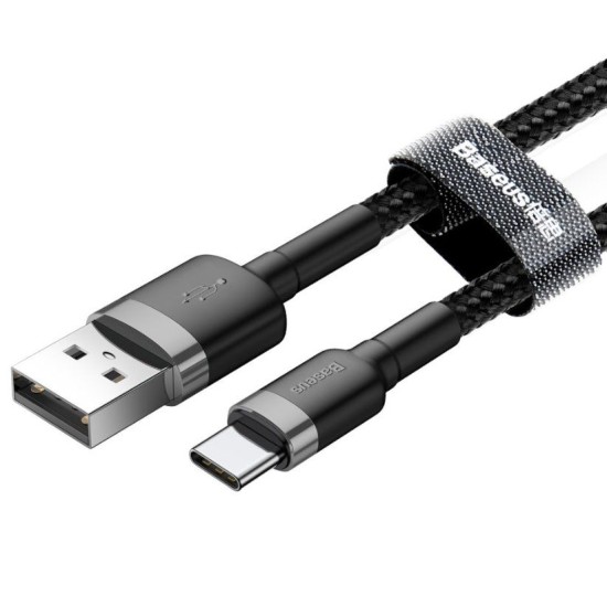 Cablu de Date și Încărcare Baseus Cafule USB-C, 3A, 1m, Grey/Black Cablu de Date și Încărcare Baseus Cafule USB-C, 3A, 1m, Grey/Black (Cabluri Telefon, CATKLF-BG1) by www.silkase.ro