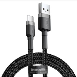 Cablu de Date și Încărcare Baseus Cafule USB-C, 3A, 1m, Grey/Black
