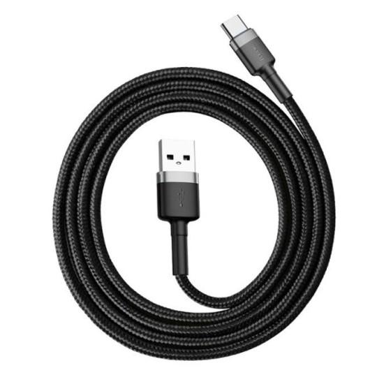 Cablu de Date și Încărcare Baseus Cafule USB-C, 3A, 1m, Grey/Black Cablu de Date și Încărcare Baseus Cafule USB-C, 3A, 1m, Grey/Black (Cabluri Telefon, CATKLF-BG1) by www.silkase.ro