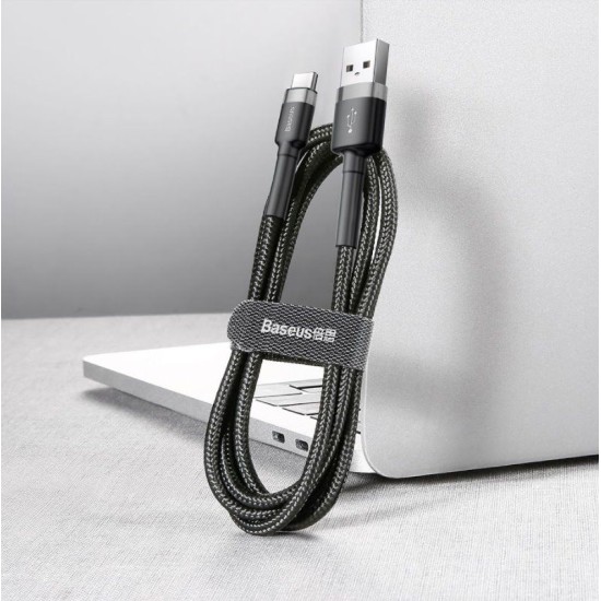 Cablu de Date și Încărcare Baseus Cafule USB-C, 3A, 1m, Grey/Black Cablu de Date și Încărcare Baseus Cafule USB-C, 3A, 1m, Grey/Black (Cabluri Telefon, CATKLF-BG1) by www.silkase.ro