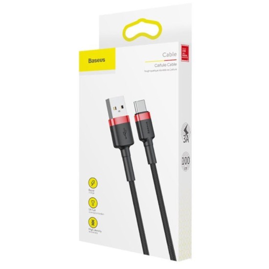Cablu Date si Incarcare Baseus CATKLF-B91 Cafule USB la USB-C 3A 1m Red/Black Cablu Date si Incarcare Baseus CATKLF-B91 Cafule USB la USB-C 3A 1m Red/Black (Încărcătoare Rețea, CATKLF-B91) by www.silkase.ro