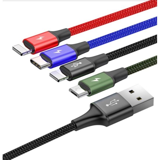 Cablu Baseus CA1T4-A01 Fast 4in1, 2x Lightning, USB-C, MicroUSB, 3.5A, 1.2m, Negru Cablu Baseus CA1T4-A01 Fast 4in1, 2x Lightning, USB-C, MicroUSB, 3.5A, 1.2m, Negru (Cabluri Telefon, CA1T4-A01) by www.silkase.ro