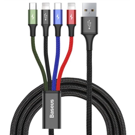 Cablu Baseus CA1T4-A01 Fast 4in1, 2x Lightning, USB-C, MicroUSB, 3.5A, 1.2m, Negru Cablu Baseus CA1T4-A01 Fast 4in1, 2x Lightning, USB-C, MicroUSB, 3.5A, 1.2m, Negru (Cabluri Telefon, CA1T4-A01) by www.silkase.ro